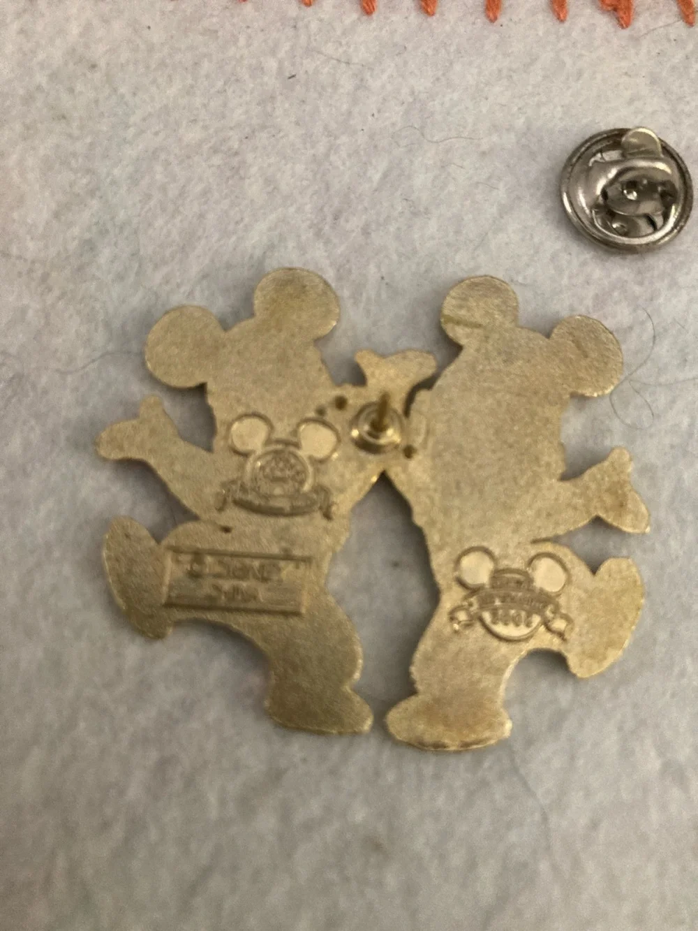 Disney Chip 'n' Dale Gold & Brown Enamel Pin Duo